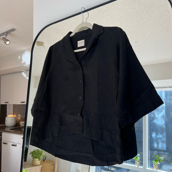 OffOn Revere Collar Shirt, Black - Picture 5 of 6